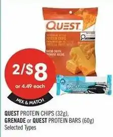 Shoppers Drug Mart Quest protein chips or quest protein bars offer