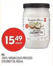 Shoppers Drug Mart PC 100% virgin cold-pressed coconut oil offer