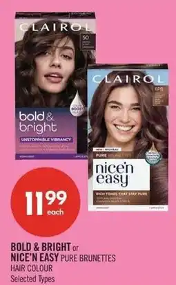 Shoppers Drug Mart Clairol bold & bright or nice'n easy pure brunettes offer