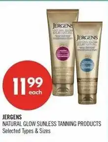 Shoppers Drug Mart Jergens natural glow sunless tanning products offer