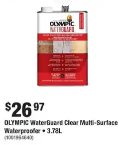 Home Depot Olympic waterguard clear multi-surface waterproofer offer