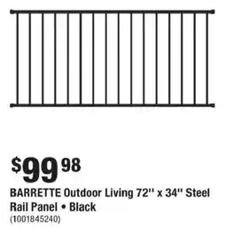 Home Depot Barrette outdoor living steel rail panel offer