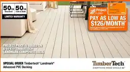 Home Depot TimberTech Landmark Advanced PVC Decking offer