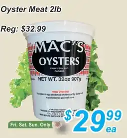 Golden Fresh Market Mac's oysters offer