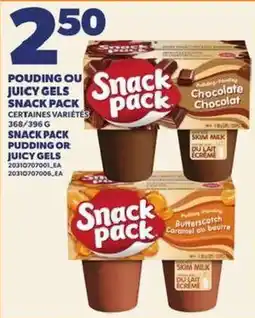 Provigo Snack pack pudding or juicy gels offer