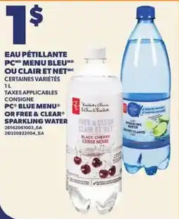 Provigo PC blue menu or free & clear sparkling water offer