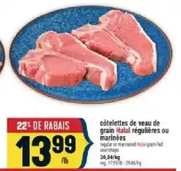Marché Adonis côtelettes de veau de grain Halal régulières ou marinées offer