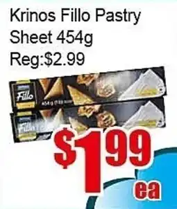 New Pacific Supermarket Krinos Fillo Pastry Sheet offer