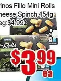 New Pacific Supermarket Fillo Mini Rolls Cheese Spinach offer