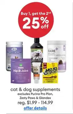 Petsmart Cat & dog supplements offer
