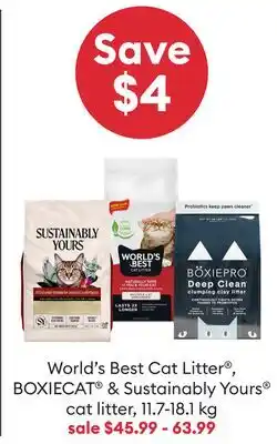 Petsmart World's Best Cat Litter , BOXIECAT & Sustainably Yours cat litter offer