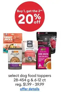 Petsmart Select dog food toppers 28-454 g & 6-12 ct offer