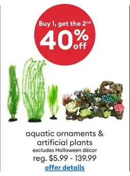 Petsmart Aquatic ornaments & artificial plants offer