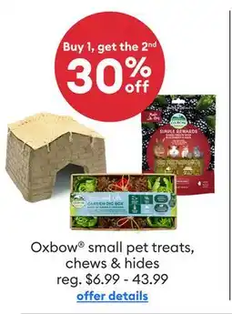 Petsmart Oxbow small pet treats, chews & hides offer