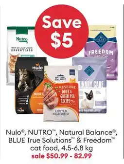 Petsmart Nulo , NUTRO , Natural Balance , BLUE True Solutions & Freedom cat food offer