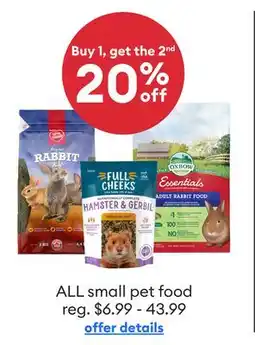 Petsmart ALL small pet food offer