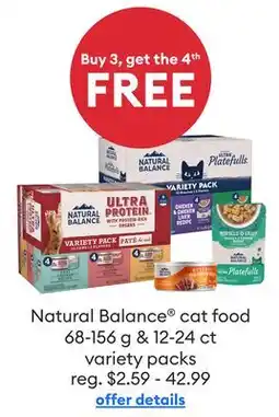 Petsmart Natural Balance cat food offer