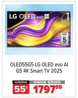 2001 Audio Video OLED55G5 LG OLED evo AI G5 4K Smart TV 2025 offer