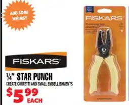 Len's Mill Stores FISKARS ¼ STAR PUNCH offer