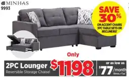 Surplus Furniture Hugo Charcoal 2Pc Storage Sleeper offer