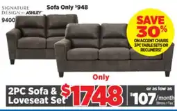 Surplus Furniture Navi Smoke Sofa/Loveseat Set offer