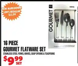 Len's Mill Stores 16 PIECE GOURMET FLATWARE SET offer