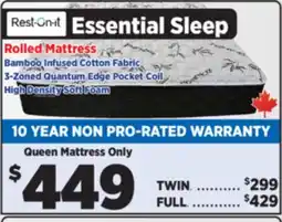 Surplus Furniture Essential Sleep Queen Mattress offer