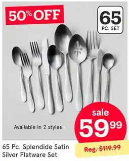 Kitchen Stuff Plus Splendide Satin Silver Flatware Set offer