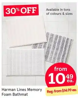 Kitchen Stuff Plus Harman Lines Memory Foam Bathmat offer