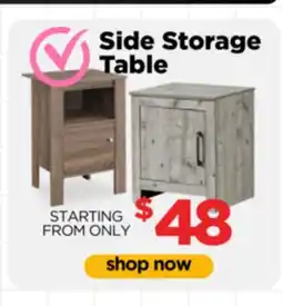 Surplus Furniture Side Storage Table starting from only offer