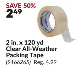 Princess Auto 2 in. x 120 yd Clear All-Weather Packing Tape offer