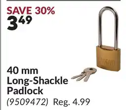 Princess Auto 40 mm Long-Shackle Padlock offer
