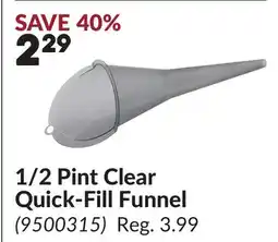 Princess Auto 1/2 Pint Clear Quick-Fill Funnel offer
