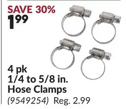 Princess Auto 4 pk 1/4 to 5/8 in. Hose Clamps offer