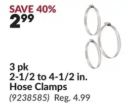 Princess Auto 3 pk 2-1/2 to 4-1/2 in. Hose Clamps offer