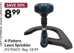 Princess Auto 4-Pattern Lawn Sprinkler offer
