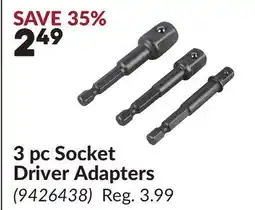 Princess Auto 3 pc Socket Driver Adapters offer
