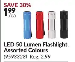 Princess Auto LED 50 Lumen Flashlight, Assorted Colours offer