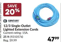 Princess Auto 12/3 Single-Outlet Lighted Extension Cords offer