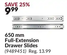 Princess Auto 650 mm Full-Extension Drawer Slides offer