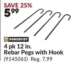 Princess Auto 4 pk 12 in. Rebar Pegs with Hook offer