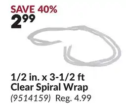 Princess Auto 1/2 in. x 3-1/2 ft Clear Spiral Wrap offer