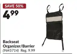 Princess Auto Backseat Organizer/Barrier offer
