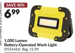 Princess Auto 1,000 Lumen Battery-Operated Work Light offer