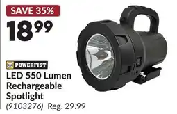 Princess Auto LED 550 Lumen Rechargeable Spotlight offer