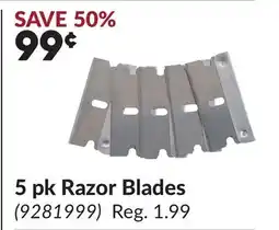 Princess Auto 5 pk Razor Blades offer