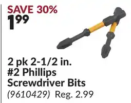 Princess Auto 2 pk 2-1/2 in. #2 Phillips Screwdriver Bits offer