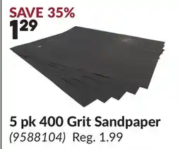 Princess Auto 5 pk 400 Grit Sandpaper offer
