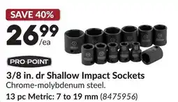 Princess Auto 3/8 in. dr Shallow Impact Sockets offer