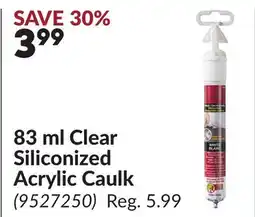 Princess Auto 83 ml Clear Siliconized Acrylic Caulk offer